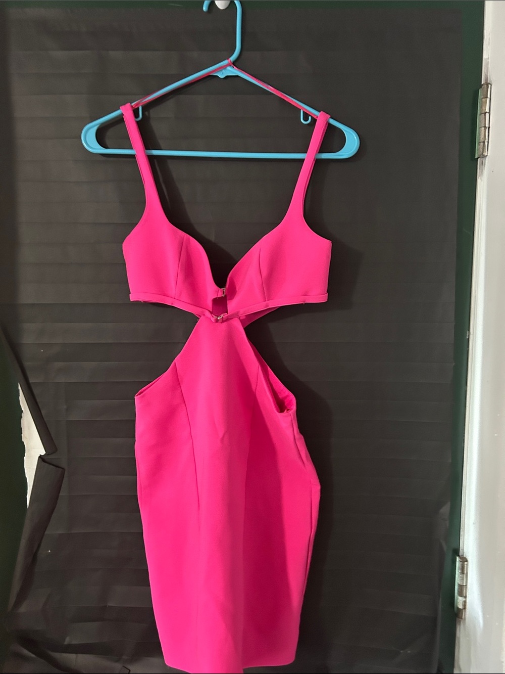 Zara Bright Hot Pink Backless Cutout Bodycon Dress